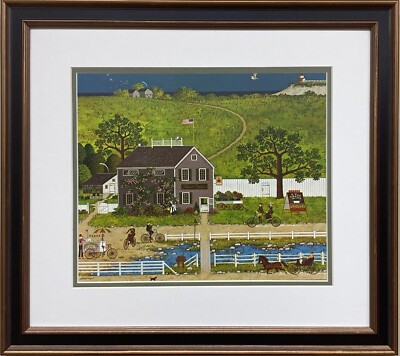 Charles Wysocki ''Nantucket Flower Shop'' New CUSTOM FRAMED Art Americana