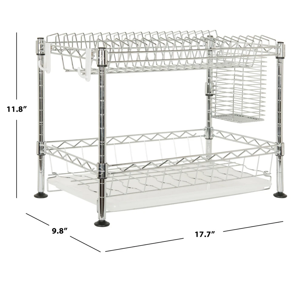 SAFAVIEH Darina Ajustable Cromo Alambre Plato Estante | Cromo | Foto 4 de 4