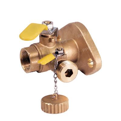 Midline Valve High Flow Drain Ball Valve with Purge; Brass; Press