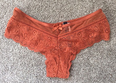 Victoria Secret Very Sexy Cheeky Ginger, Rust Mesh Lace Pantie LG