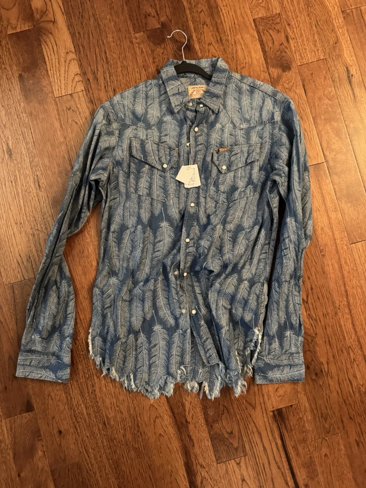 Camisa vaquera Kapital 5 oz urraca occidental índigo claro seis 5 Foto 2 de 4