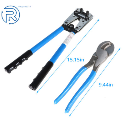 US Battery Cable Lugs Crimping Tool Wire Crimper and  Cable Cutter For 6-50mm2