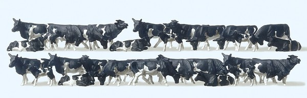 Preiser Standard Figurensatz 1:87 KüHe Schwarz/Weiß 30 Figuren H0 14408-image
