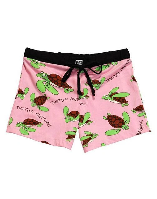 Turtley Awesome Turtle PJs Shorts Juniors Small Boxers Womens Sleepwear  Lazy One