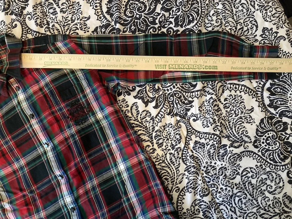 Lauren Ralph Lauren Pajama Shirt Women's Small Royal Tartan 100% Cotton Logo - Image 4 of 4