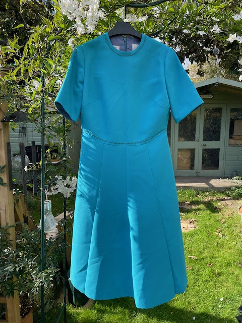 Vintage Dress Size 12 Blue Short Sleeve by Ann Michael Fully Lined Retro  Work | eBay