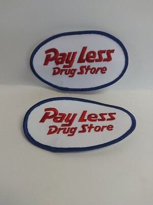 PayLess Drug Store Employee Patch Retail Lot of 2 Thrifty Rite Aid Vintage 