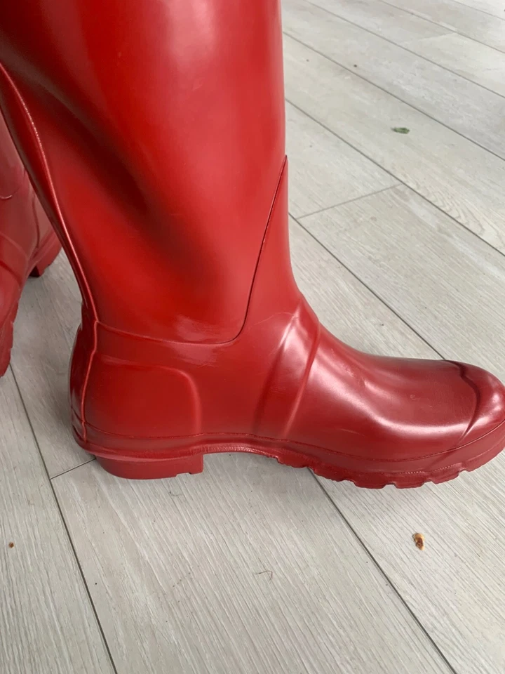 Hunter Mujer Original Alto Impermeable Lluvia, Rojo Militar - Varias Tallas Foto 3 de 4