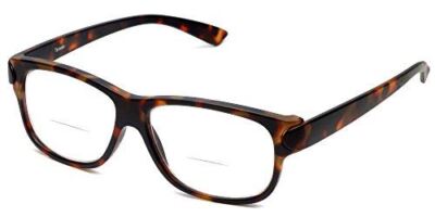 Calabria 4375CB Women Bi-Focal Reading Glasses w/Matching Case Brown Tortoise+4