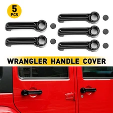 For 2007-2018 Jeep Wrangler JK 4 Door Handles + Tailgate Handle Cover Trim Black