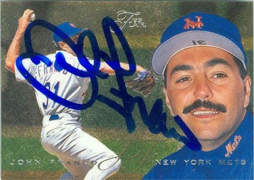 John Franco handsignierte Baseballkarte (New York Mets, SC) 1995 Fleer Flair #383