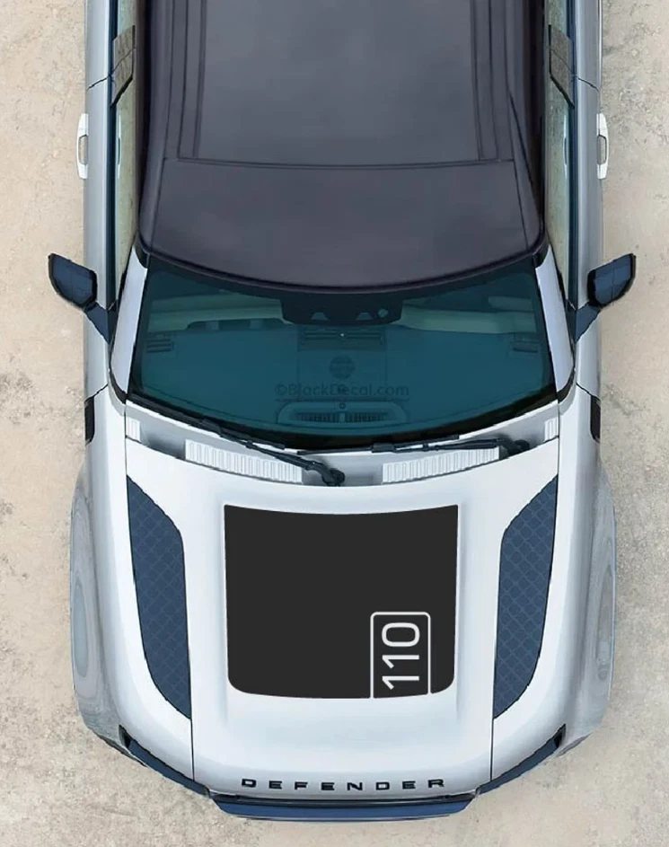 LAND ROVER DEFENDER 90/110/130 2020 -ON DECALQUE CAPÔ ANTIRREFLEXO PRETO FOSCO - Imagem 2 de 4