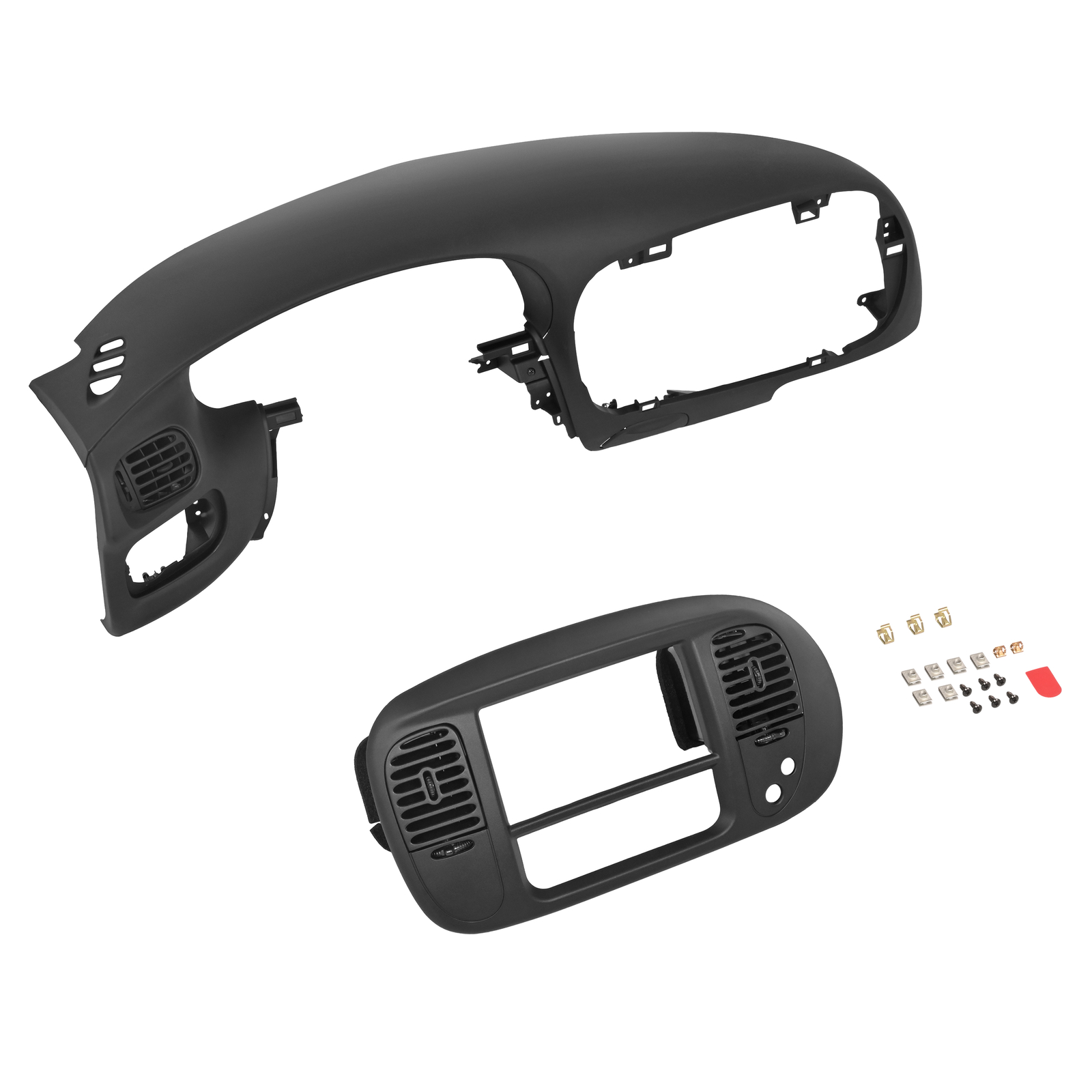 For 97-03 Ford F150 Dash Pad Bezel & Center Dash Radio Bezel W/ Air Vent Black