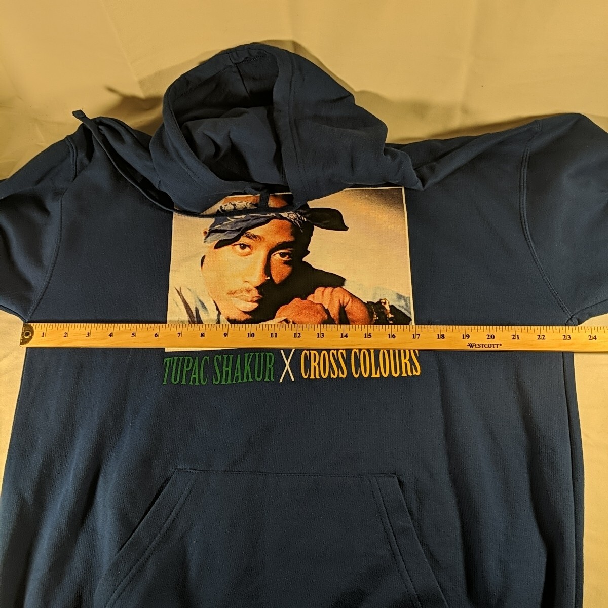 Tupac Shakur x Cross Colours Blue Hoodie Hooded Long … - Gem