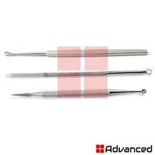 3Pcs Facial Care Tools Comedone Extractor Blackhead Remover Ear Loop Wax Cleaner