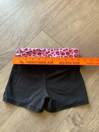 Mambo Girls Youth Sizes Small 7 8 Athletic Active Shorts Black Pink GUC - Picture 7 of 10
