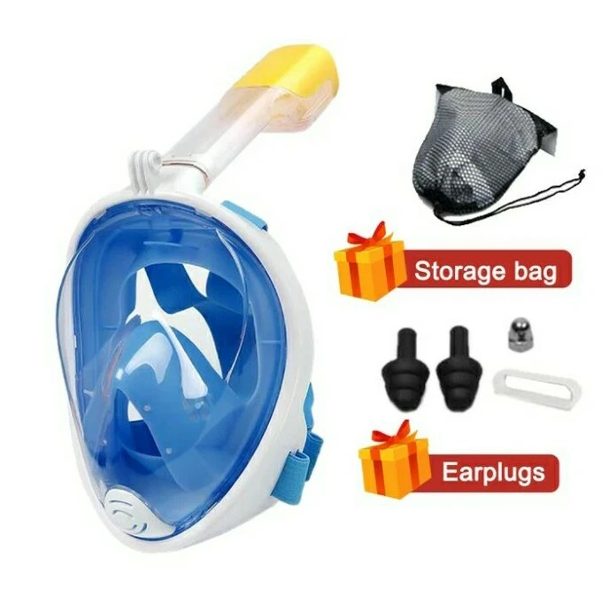 Masque de plongée snorkelling masque intégral anti buée lunettes tuba 4 couleur - Photo 1/4