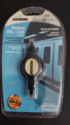 Modem DSL Cord, Retractable RJ11