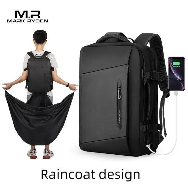 MARK RYDEN Waterproof Laptop Backpack with USB Charging for Business Travel Men-image
