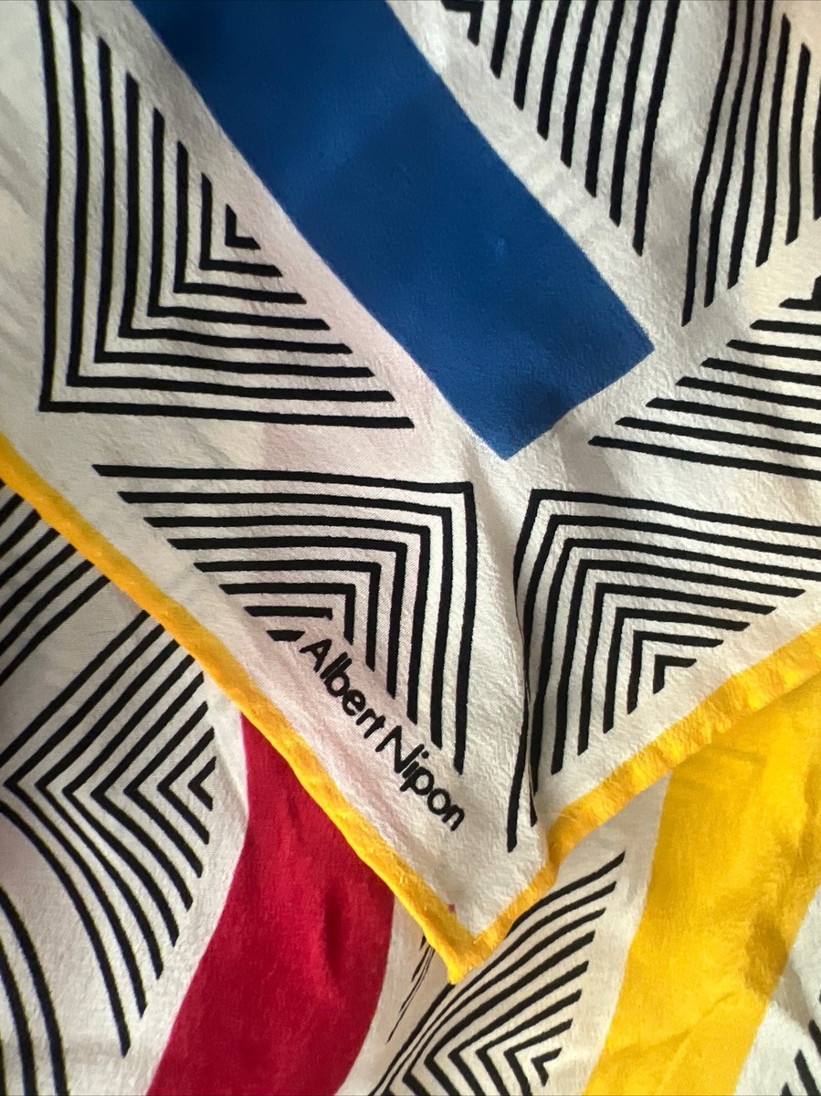 Vintage Albert Nipon Silk Scarf – Cobalt Blue Large Square  Albert Nipon Vintage Scarf display picture 1
