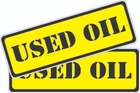 1 Pair (2) Used Oil Container Decal Sticker 2.0" x 6.0" p215 Free Same Day Ship