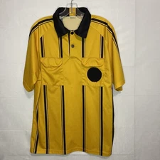 Nova Athletic Yellow Soccer Referee Jersey Short Sleeve Men Medium