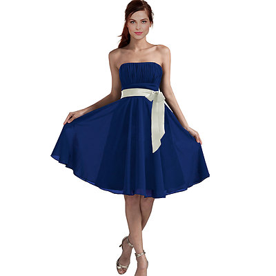 navy blue dress for baby girl A-line Strapless Taffeta Long Slit Prom Dress with Pleated Bodice Bow  S8311P - Prom Dresses