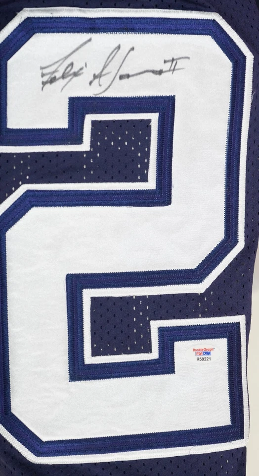 Camiseta de fútbol americano firmada por Felix Jones de los vaqueros certificado de autenticidad PSA/DNA Arkansas Razorbacks automática Foto 4 de 4