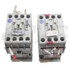 LOT OF 2 ALLEN BRADLEY 700-CF310 /A CONTACTOR 600VAC 25A 3PH W/ 100-FSC280 /A