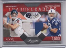 MATT SCHAUB/PEYTON MANNING 2010 Prestige League Leaders Materials Prime 41/50