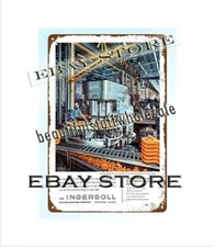 farm 1957 Ingersoll Milling Machine earthmoving bulldozer Tractor tin sign