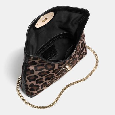 バッグ coach unborn carf leopard turn lock bag NWT Coach Turnlock Clutch in Printed Haircalf Leopard F33607 | eBay