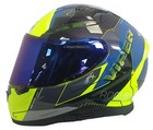 VIPER RSV95 ROGUE FULL FACE ACU GOLD DUAL VISOR MOTORCYCLE HELMET BLUE YELLOW