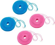 2x 5m Washing Line with Hooks – Blue & Pink – Portable Travel/Camping Free P&P