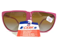 Vintage Cebe Sunglasses Pink Round Frames with Brown Lenses 57-12-125