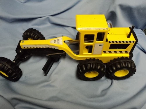 VINTAGE 1999 TONKA #16180 PRESSED STEEL YELLOW /BLACK ROAD GRADER TOY