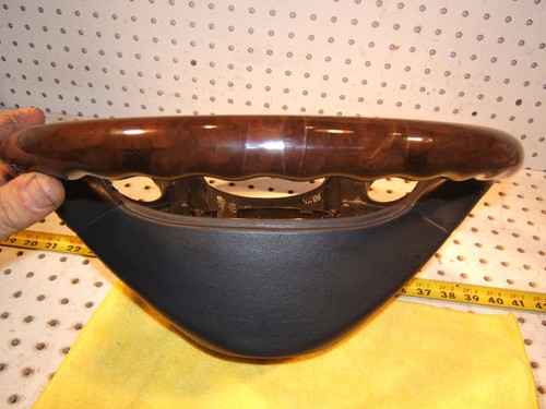 Mercedes W215 CL500 00-6 Leather Burl WOOD charcoal Steering 1 Wheel,NO cover - Picture 11 of 24