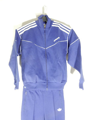 Vintage Adidas Trainingsanzug Gr S XS D 152 blau 70er 80er Tracksuit 