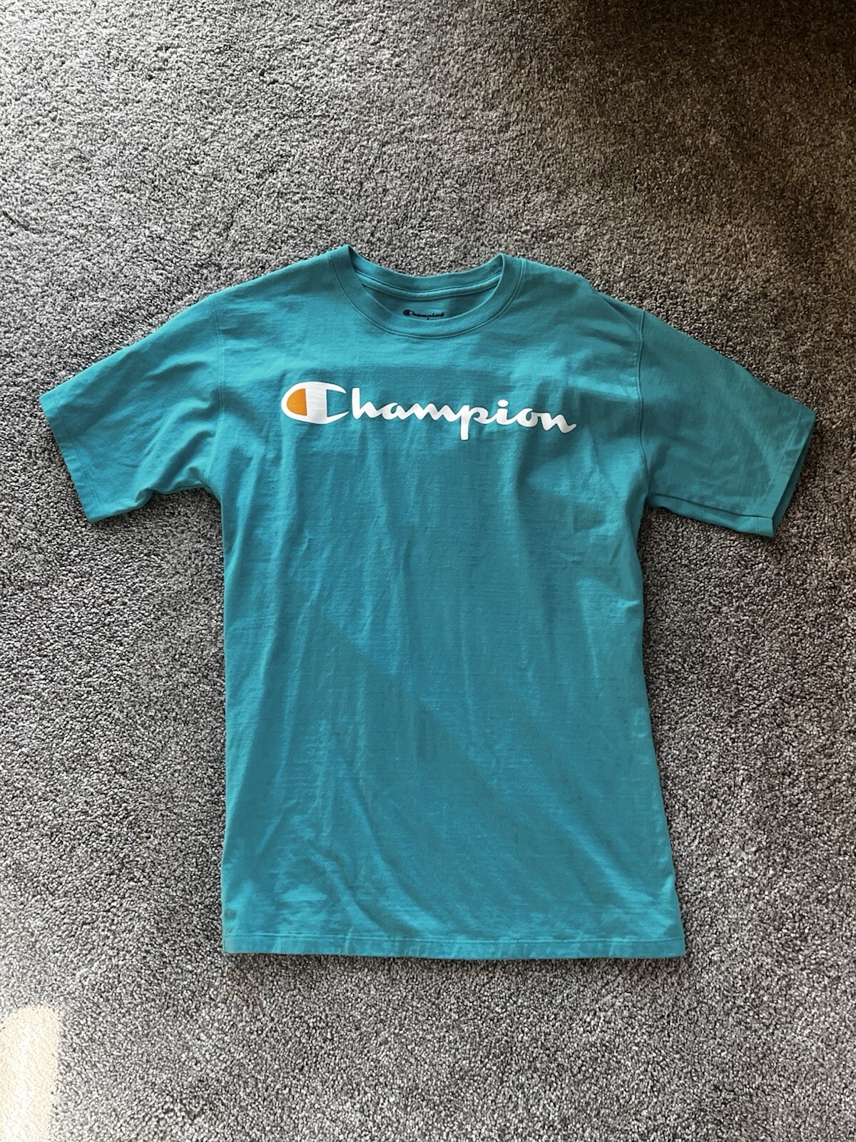 Champion Mens Classic Teal Jersey T-Shirt Size Small