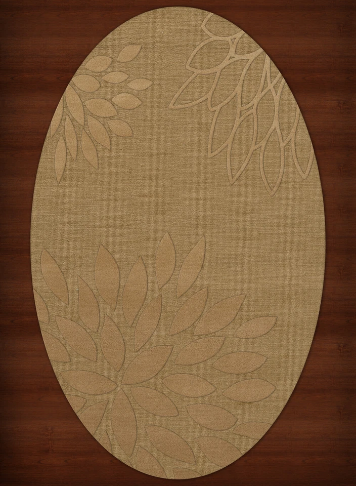 Yellow Transitional Hand Hooked Leaves Petals Outline Area Rug Floral DV17 - Image 2 of 2