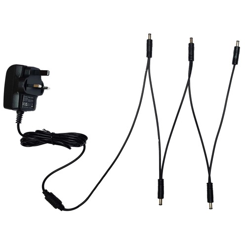 9V GUITAR EFFECTS PEDAL POWER SUPPLY ADAPTER & 5 WAY DAISY CHAIN FOR