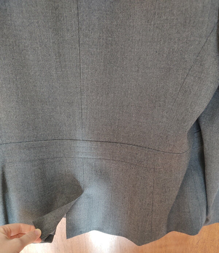 Talbots sz 18 gray stretch wool 2-button blazer buttoned pockets Italian fabric - Picture 6 of 7