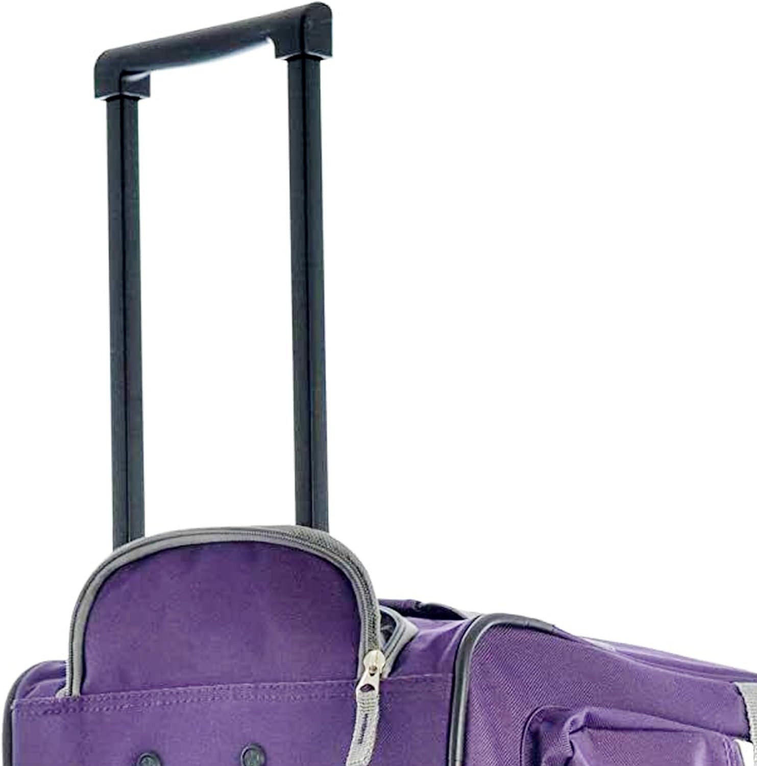 Olympia 33 Inch U Shape Rolling Polyester Duffel Luggage Bag Suitcase with 8 Poc