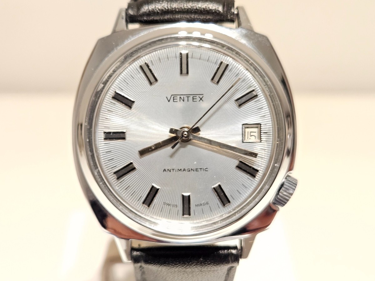 VINTAGE NOS CLASSIC BEAUTIFUL CHROMED MEN'S SWISS MECHANICAL WATCH