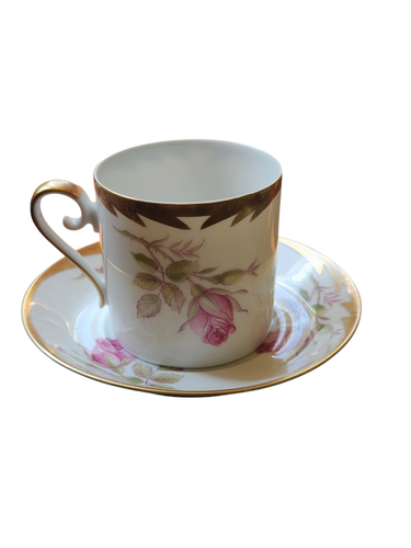 Hackefors Porcelain Rosebud Vintage Demitasse Cup and Saucer ~ Made in Sweden - Picture 4 of 10