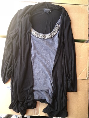 AB Studios Womens Top Size Small Black  Long Sleeve Excellent