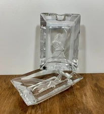 Dorothy Thorpe Orchid Ashtrays Set of 2 Individual Mid Century Modern Signed