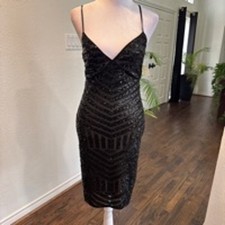 Women's Express Black Sequin Bodycon Dress Size 4