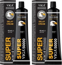 Super 50000 Delay Cream for Men Premium Formula 0.50 Fl Oz Pack of 2