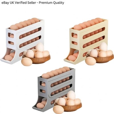 Eierregal Halter 4 Ebenen Rollen Automatisch Eierspender Kühlschrank Aufbewahrung Organizer